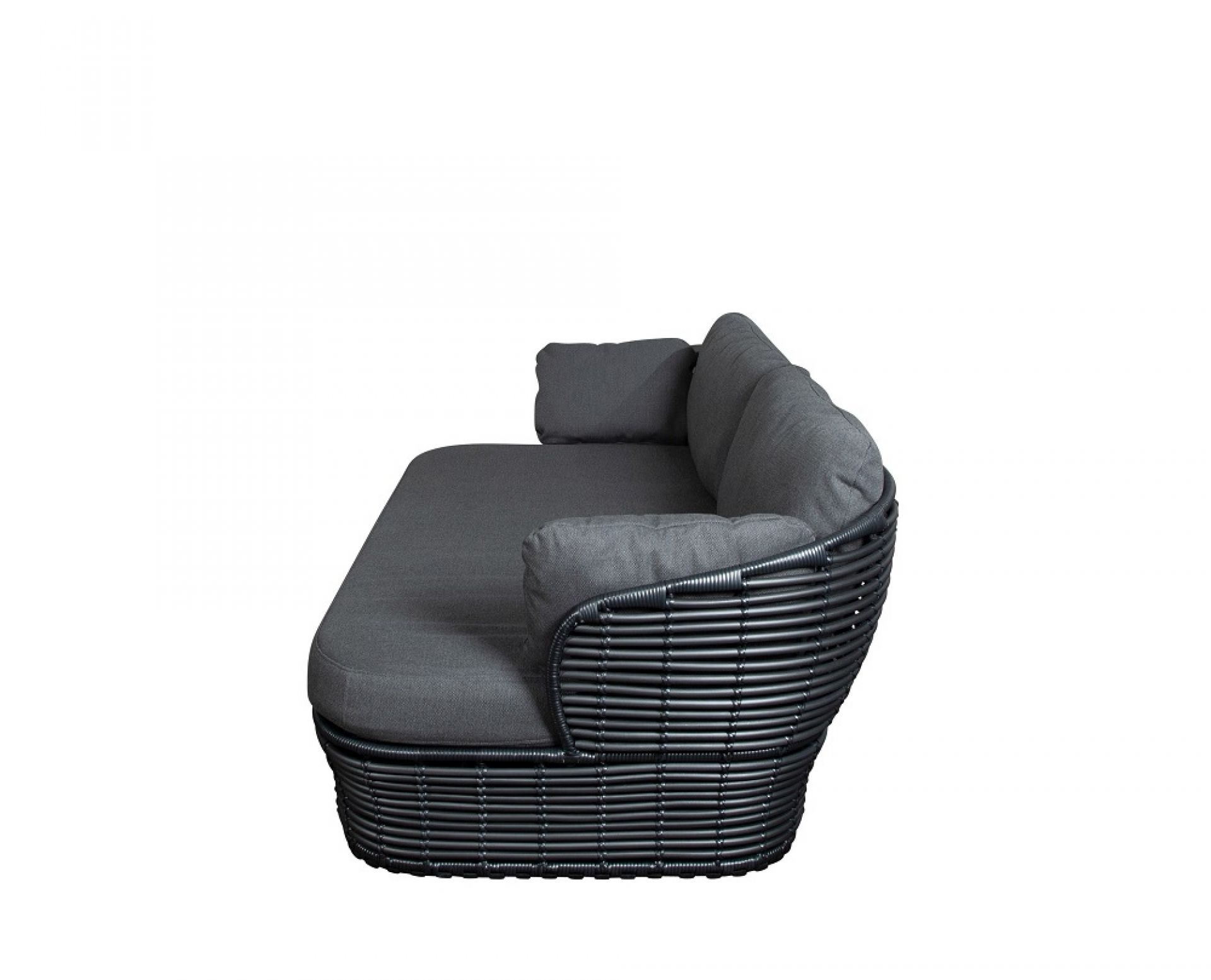 Basket Outdoor 2-Sitzer Sofa Cane-Line Gestell Graphit / Kissen Grau