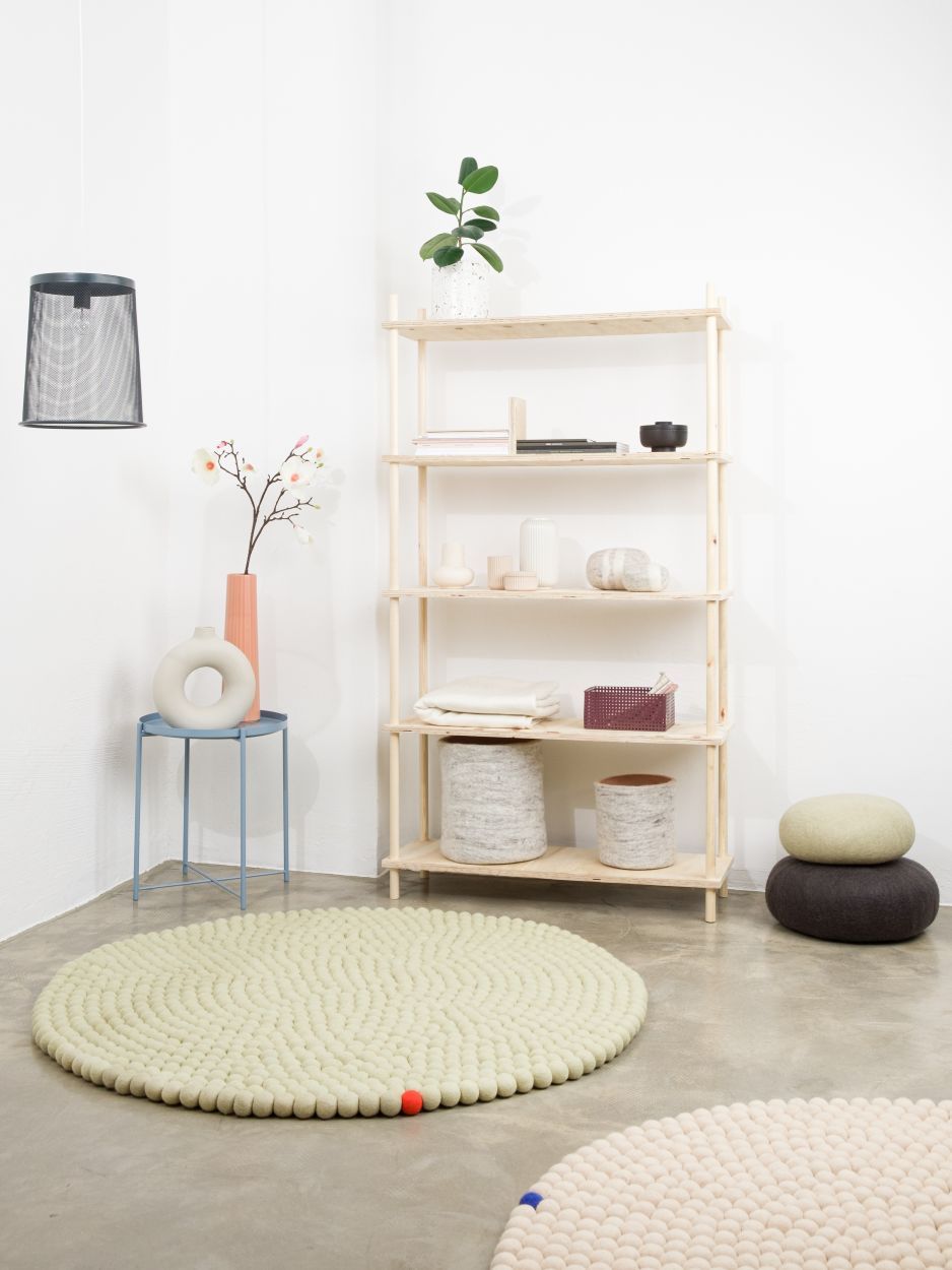 Big One Rund Filzteppich Ø 300 cm myfelt Grünbeige