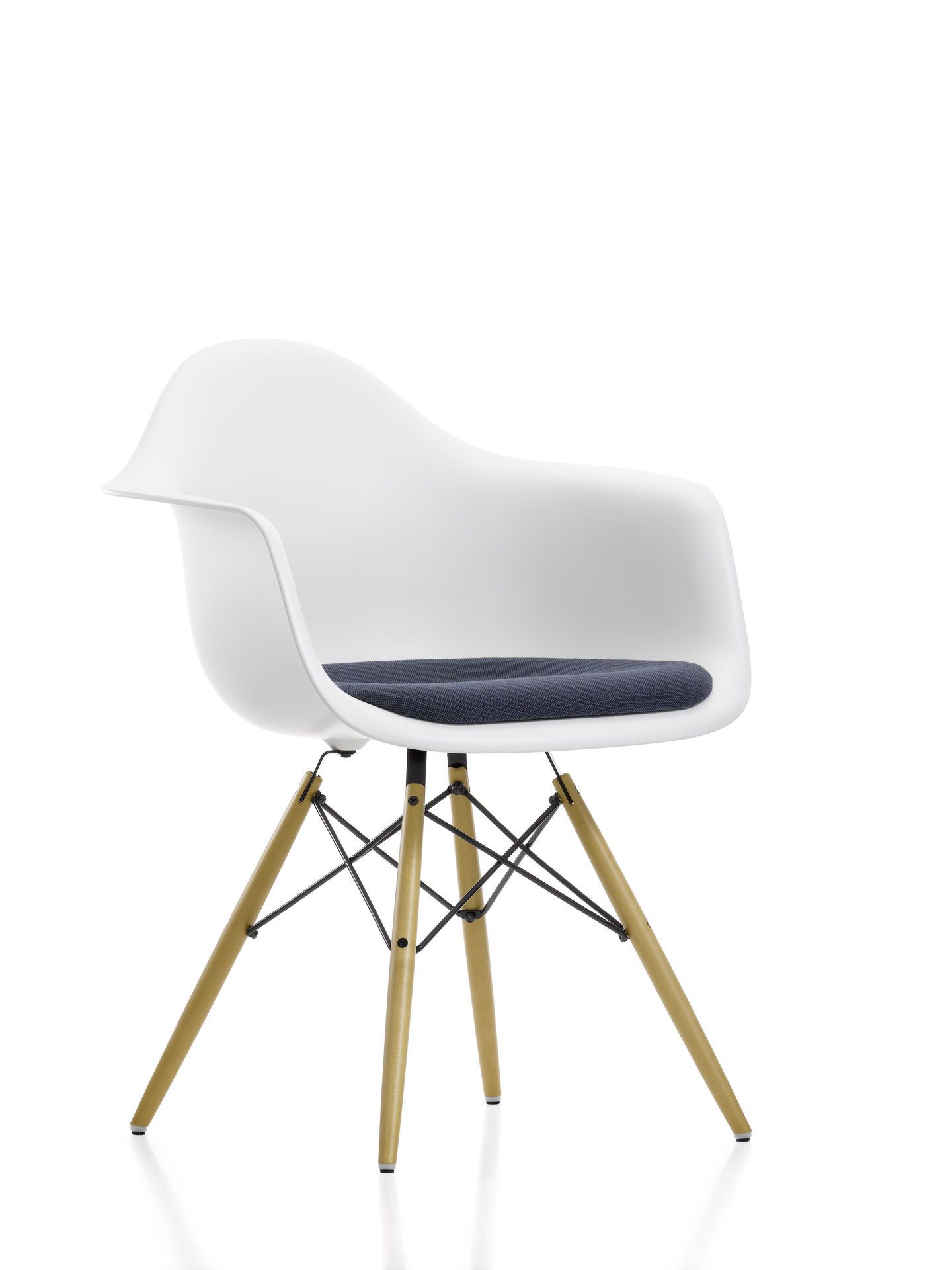 Eames Plastic Arm Chair DAW Stuhl mit Sitzpolster Vitra