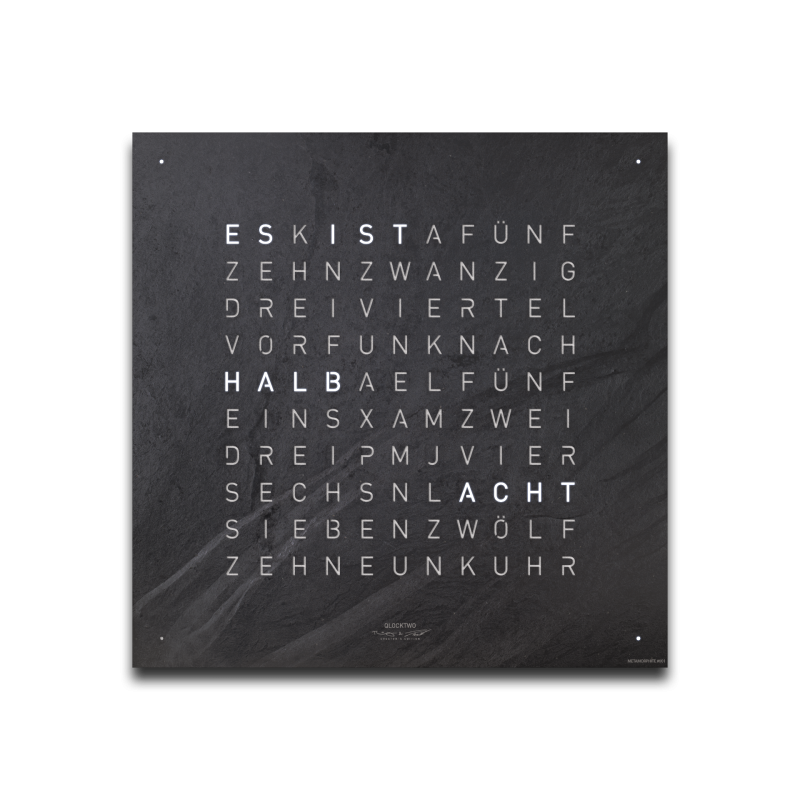 Frontcover für Earth 45 Wanduhr / Zeitobjekt Deutsch QLOCKTWO