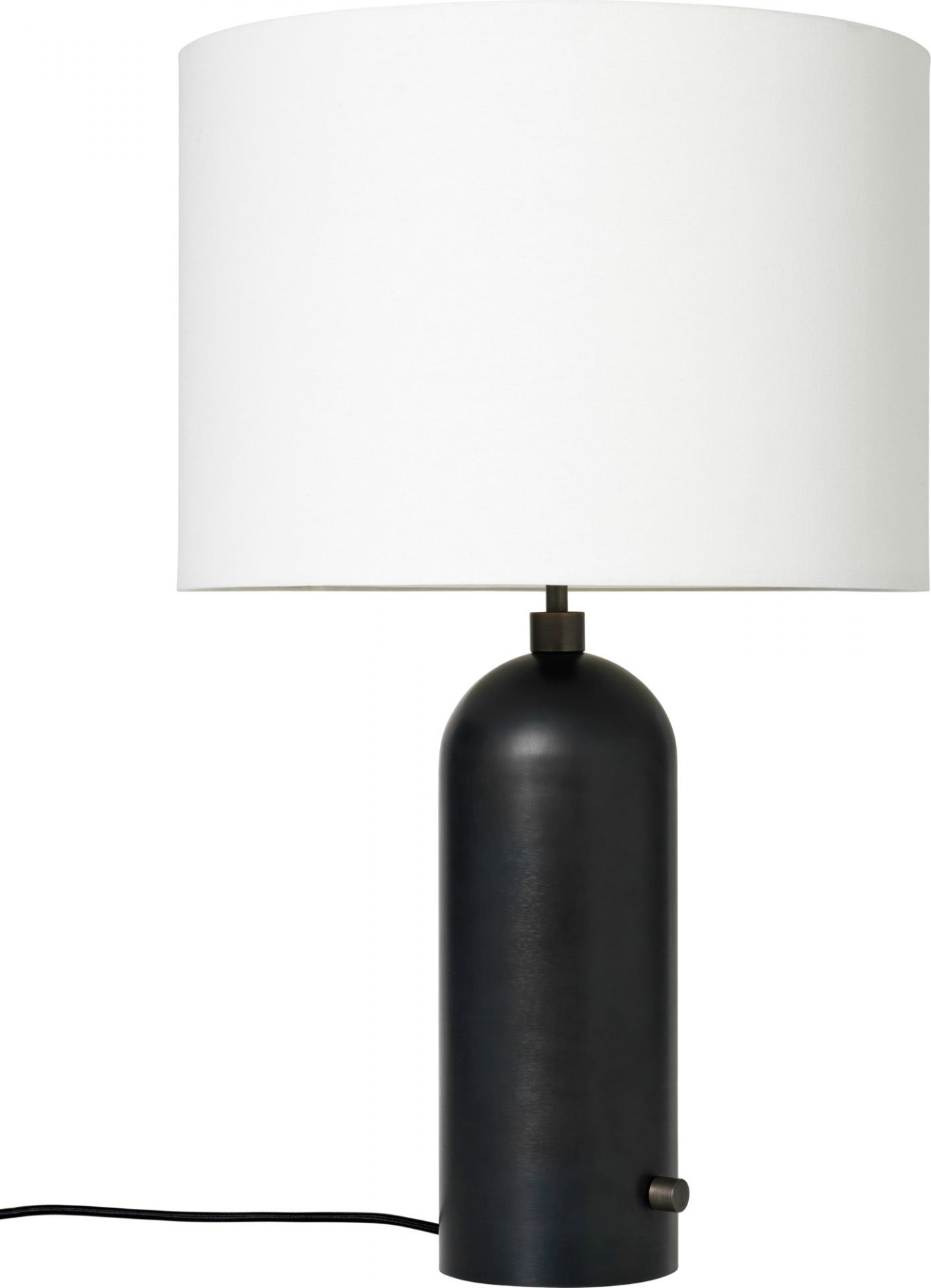 Gravity Table Lamp - Large Tischleuchte Geschwärzter Stahl Weißer Lampenschirm Gubi