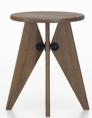 Tabouret Solvay Hocker von Vitra, massiver Amerikanischer Nussbaum, modernes Design für Wohnzimmer und Büro.