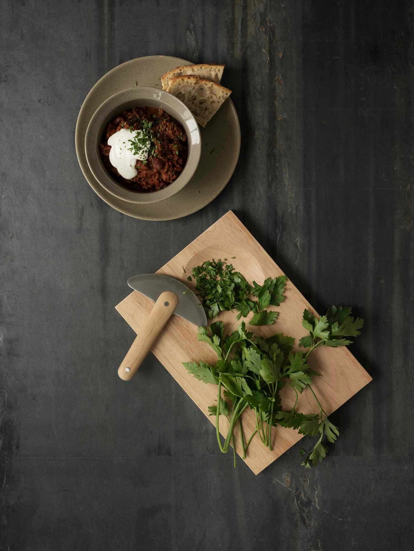Herbs Kräuterschneidebrett mit Wiegemesser Stelton EINZELSTÜCK