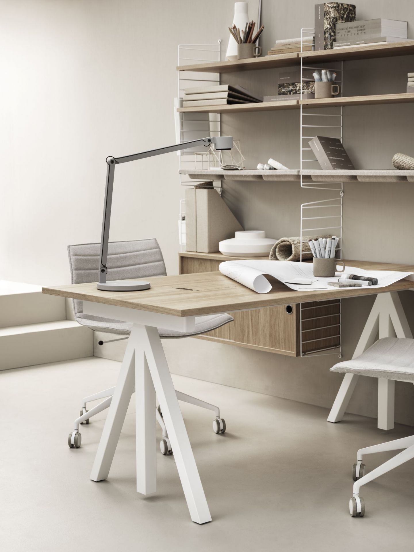 Schreibtisch Fix String Furniture Eiche