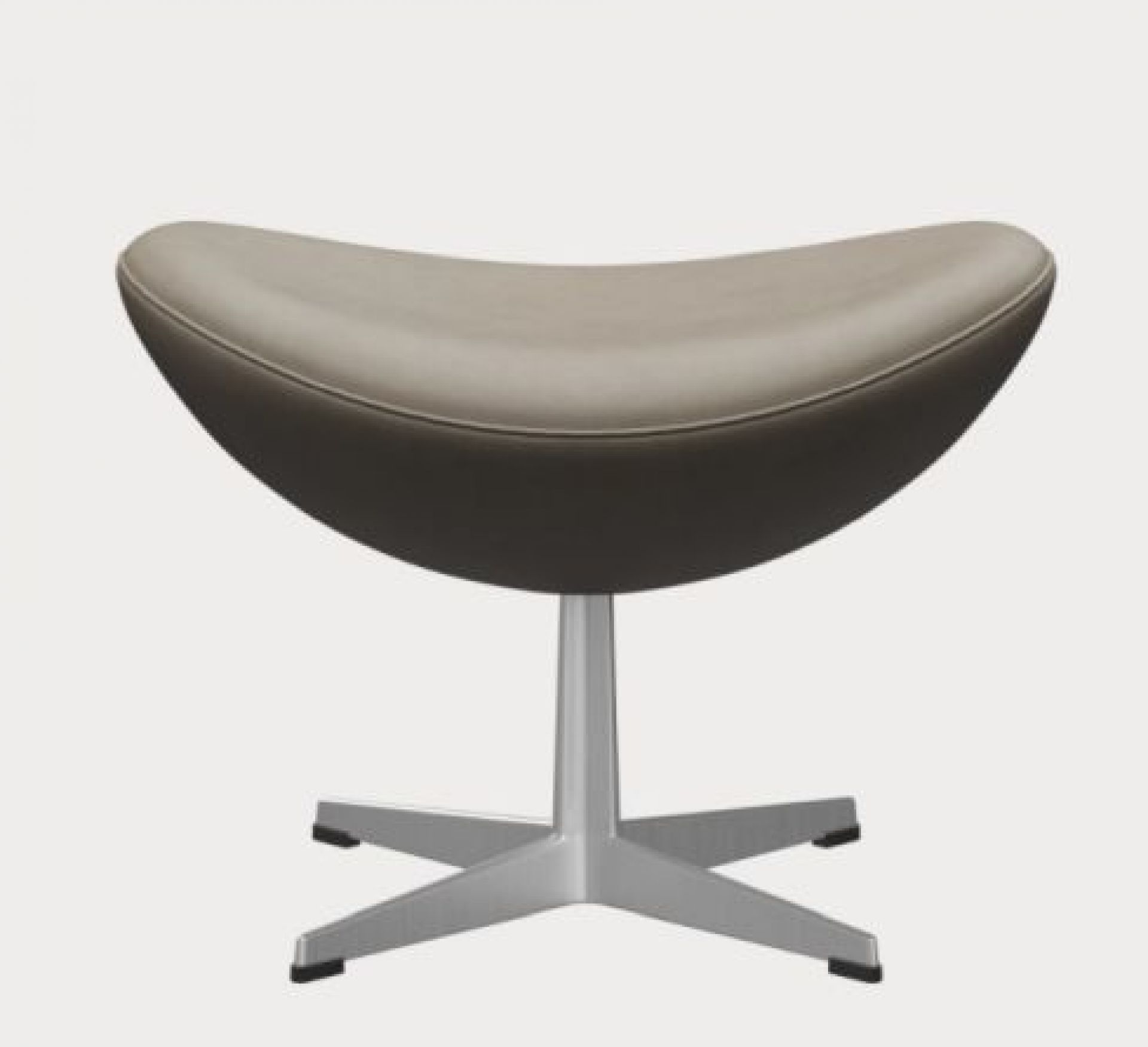Egg Chair mit Hocker Aktionsmodell Essential Leder Hellgrau Fritz Hansen