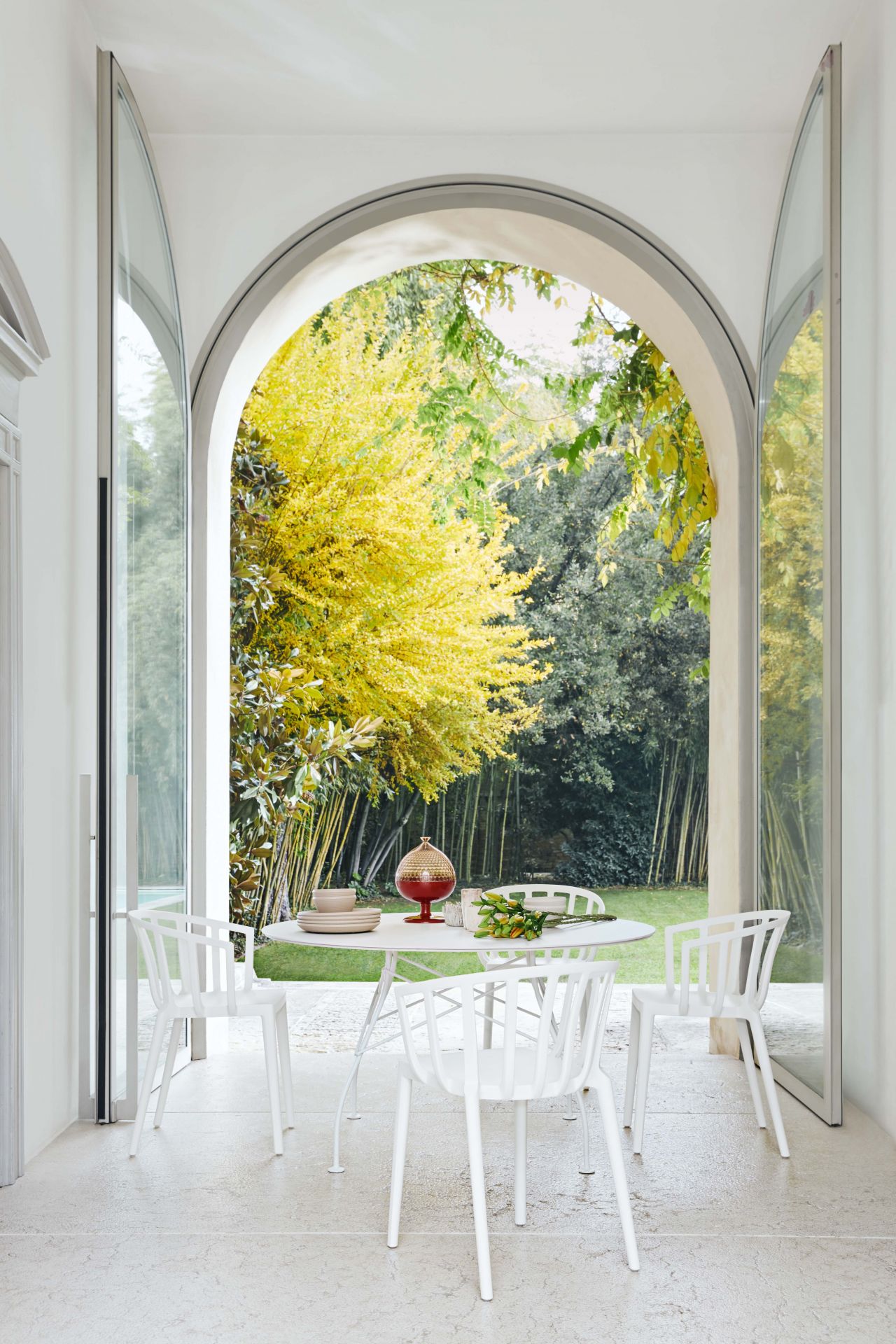 Glossy Tisch marmoriertes Steinzeug Kartell