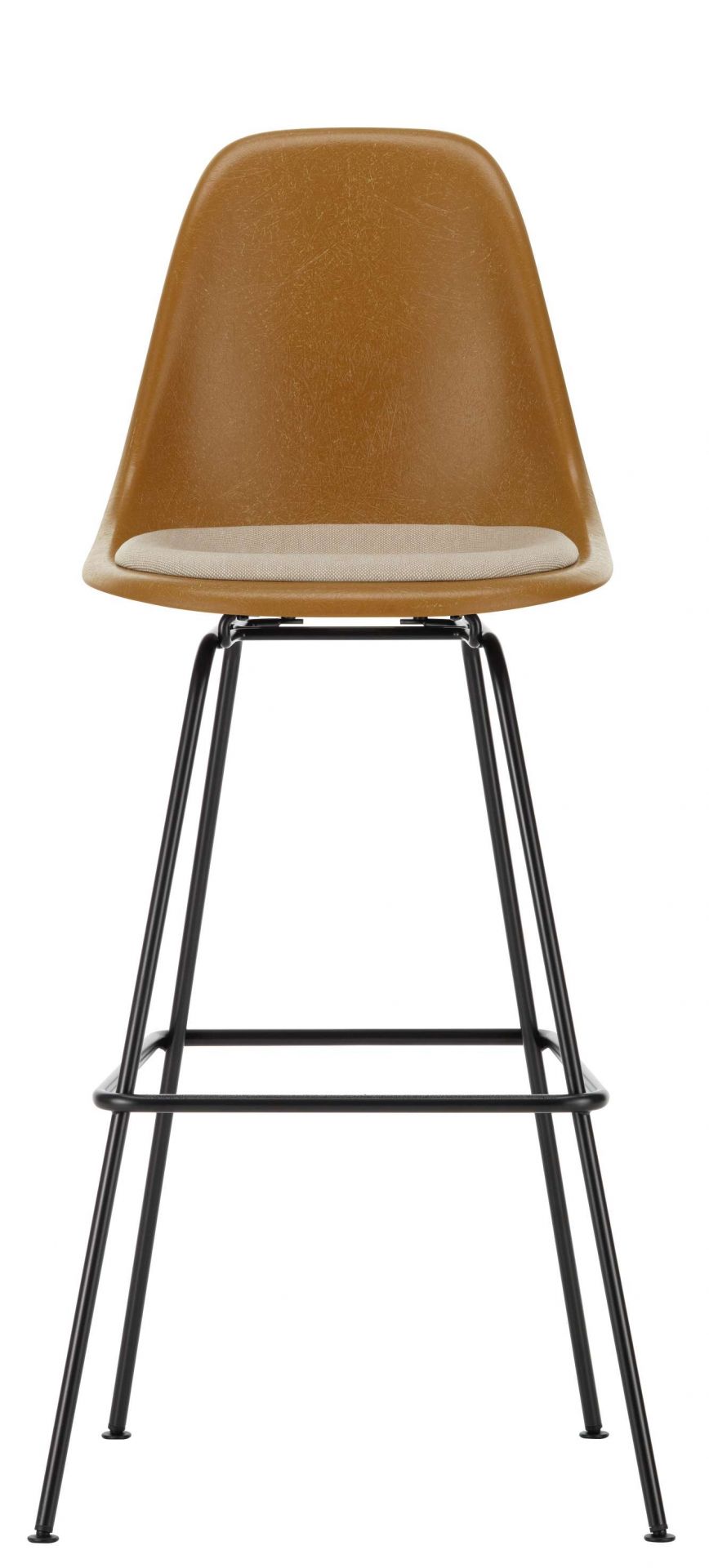 Eames Fiberglass Bar Stool High Barhocker mit Sitzpolster Vitra