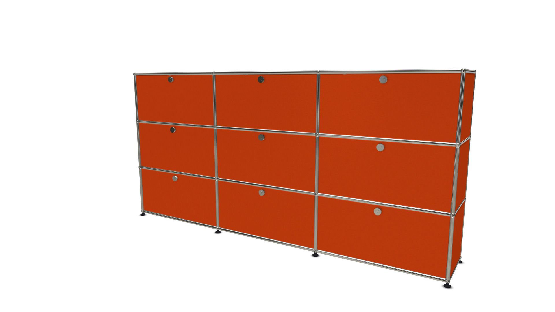 USM Haller Highboard 9 Klappen - orange