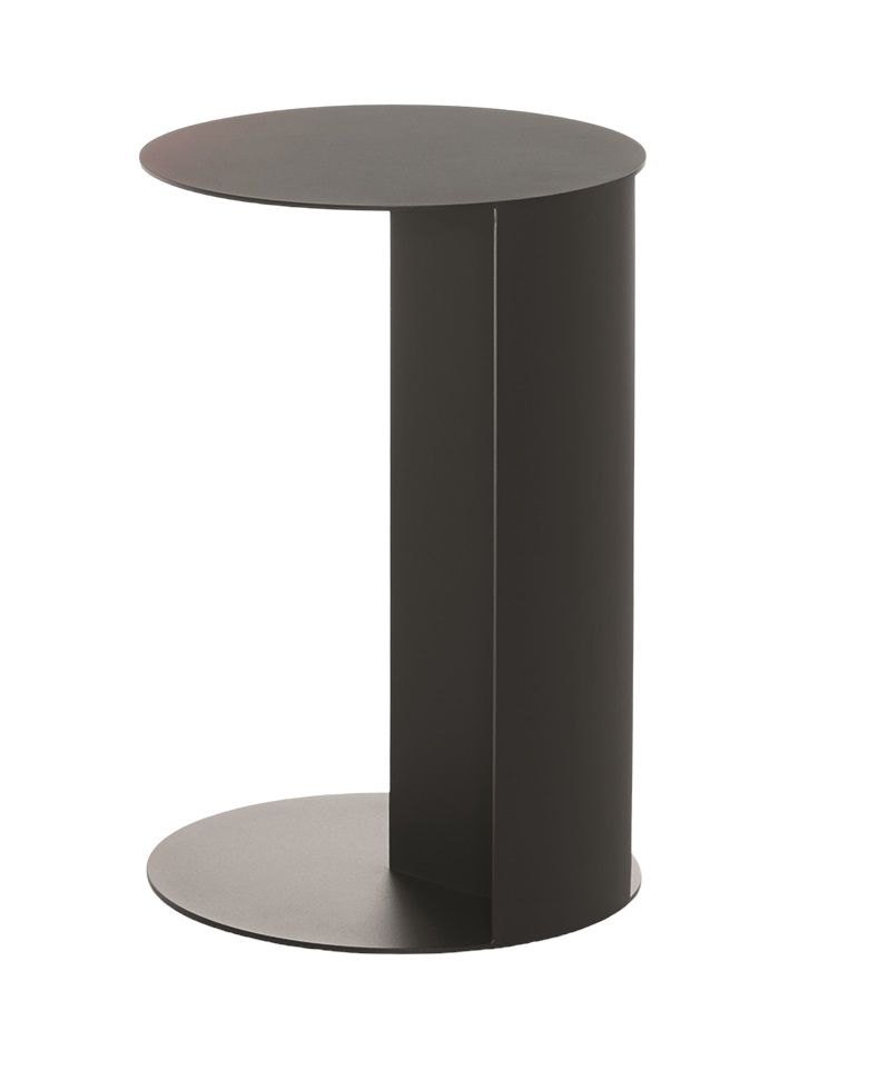 Schwarzer TO Side Table Beistelltisch von Plank, moderner runder Tisch mit minimalistischem Design für Wohnzimmer und Büro.