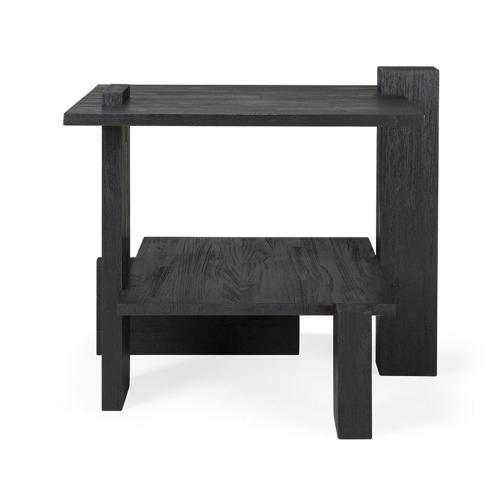 Teak Abstract Side table Beistelltisch Schwarz Ethnicraft