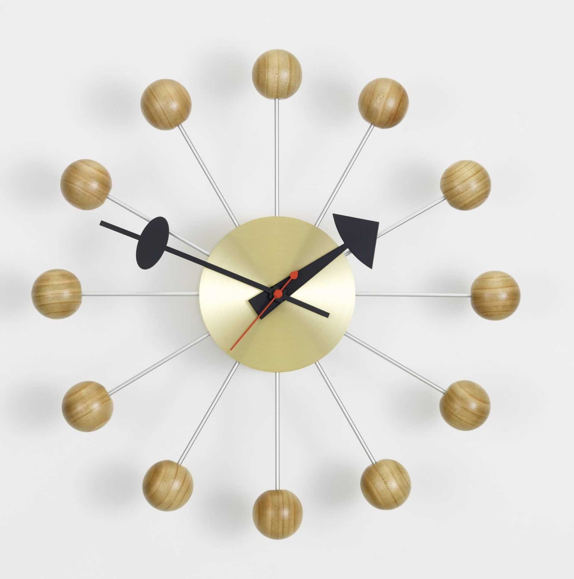 Ball Clock Wanduhr Kirschbaumholz Vitra