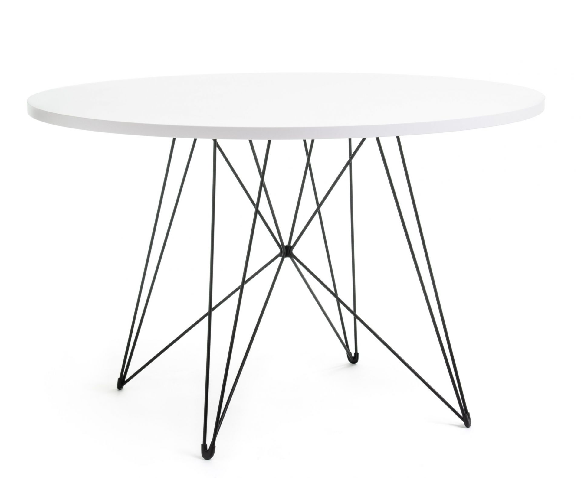 Tavolo XZ3 Tisch rund GESTELL SCHWARZ / PLATTE MDF WEISS LACKIERT Magis MÄNGELEXEMPLAR