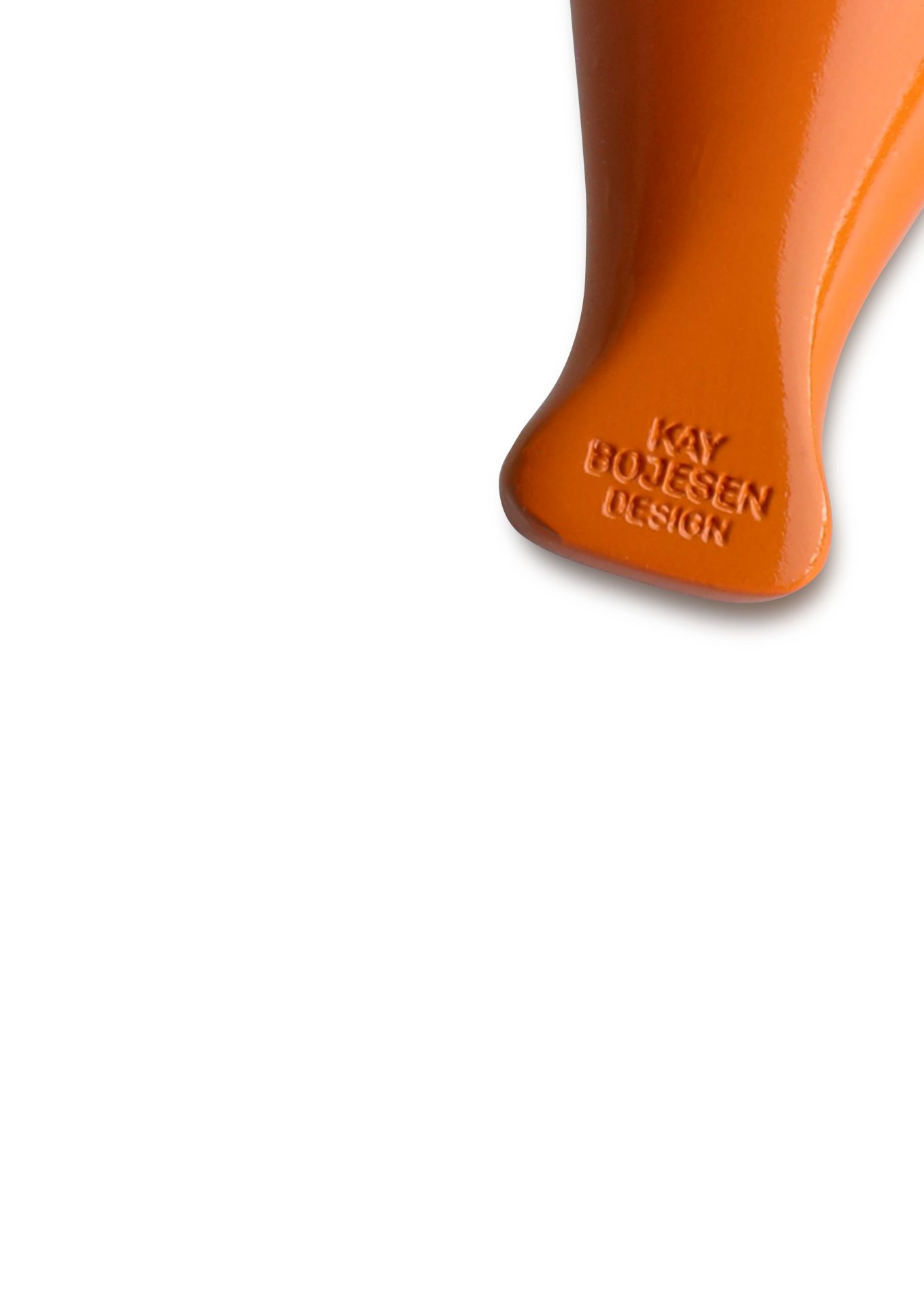 Vogel Rot/Orange Schlüsselanhänger silberfarbenes Metall mit Naturleder Kay Bojesen