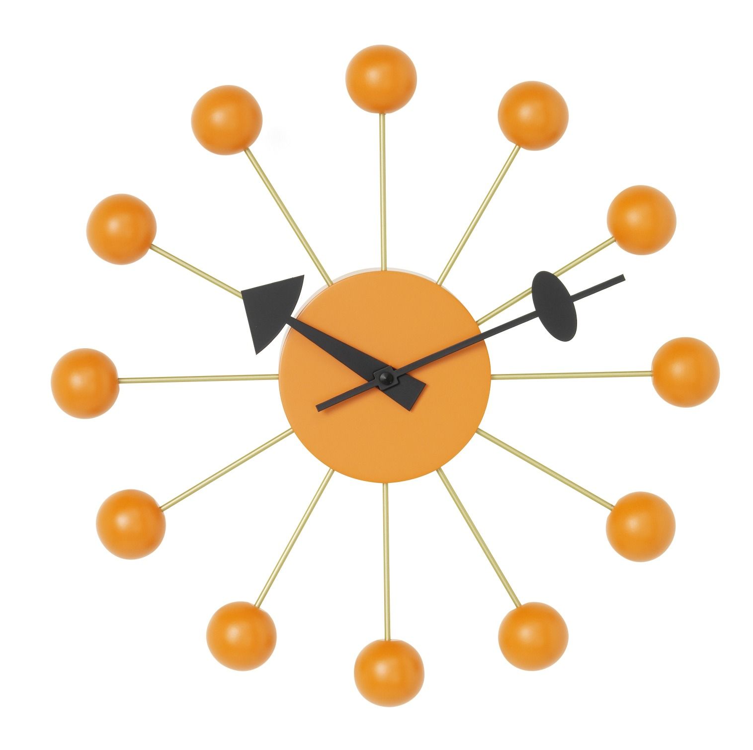 Ball Clock Wanduhr - orange Vitra