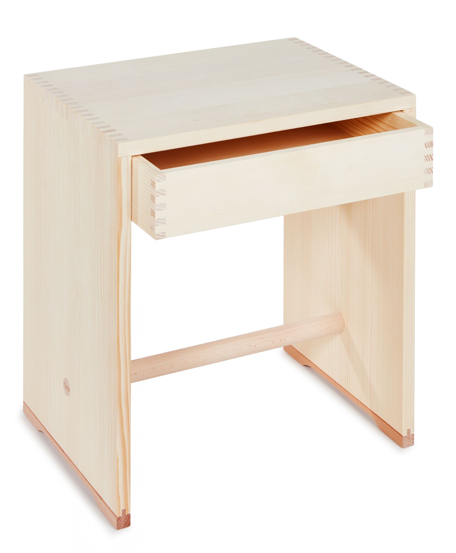 Ulmer Schubladen Hocker natur wb form