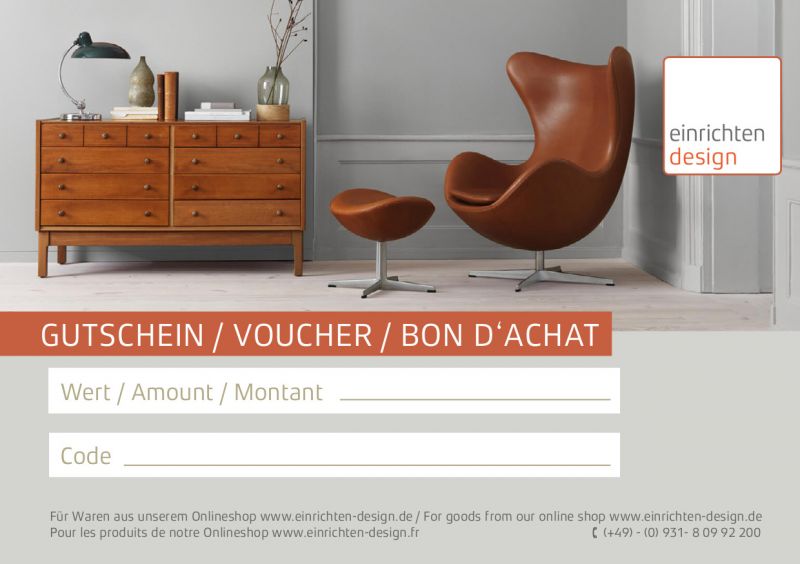 Gutschein mit Wohnraummotiv