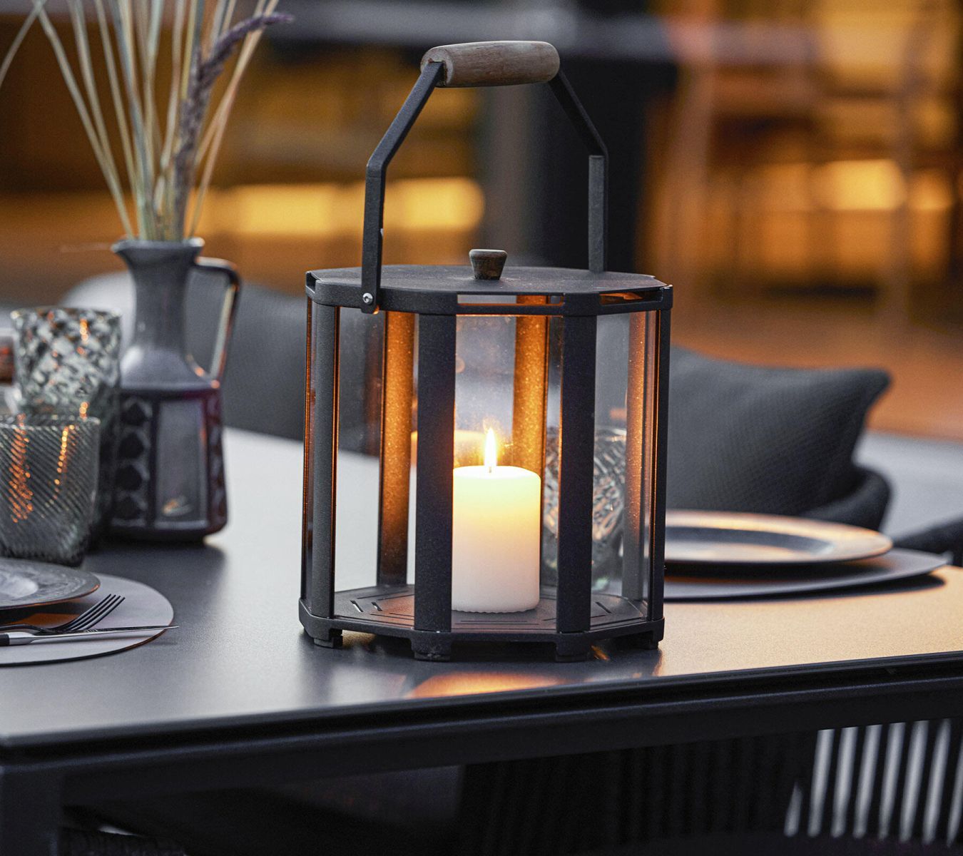 Lightlux Laterne Teak Small Cane-Line