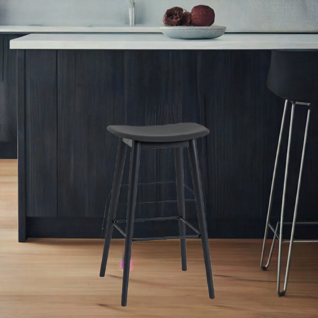 Fiber Bar Stool Barhocker 75 cm Holz SCHWARZ / SCHWARZ Muuto EINZELSTÜCK
