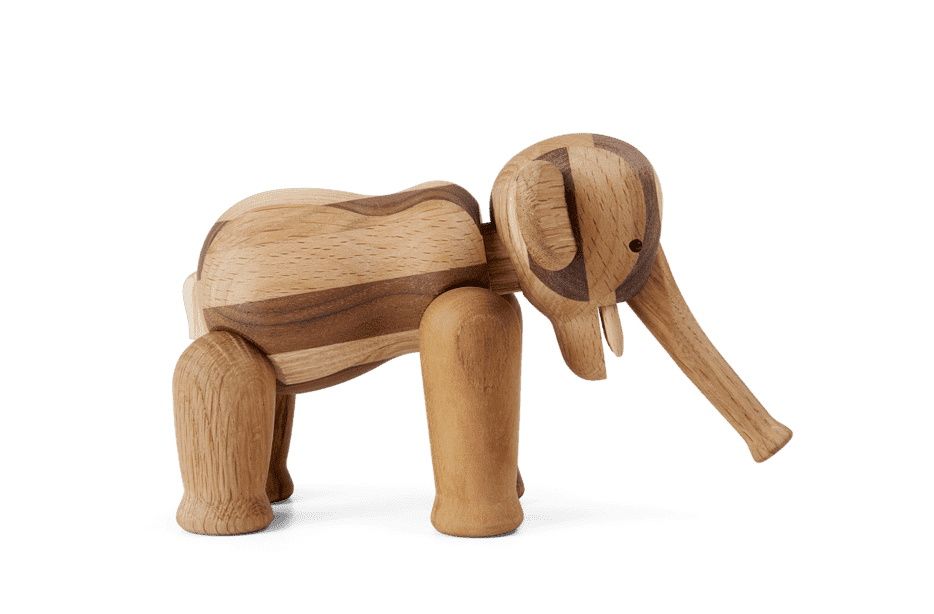 Reworked Elefant Mini H9cm Holzfigur Kay Bojesen EINZELSTÜCK
