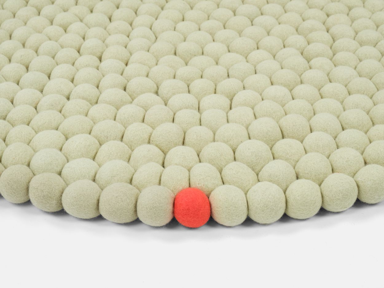 Big One Rund Filzteppich Ø 300 cm myfelt Grünbeige