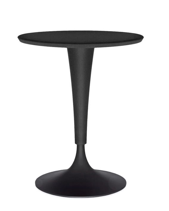 Schwarzer Dr. NA Tisch von Kartell, runder Beistelltisch für Wohnzimmer und Esszimmer.