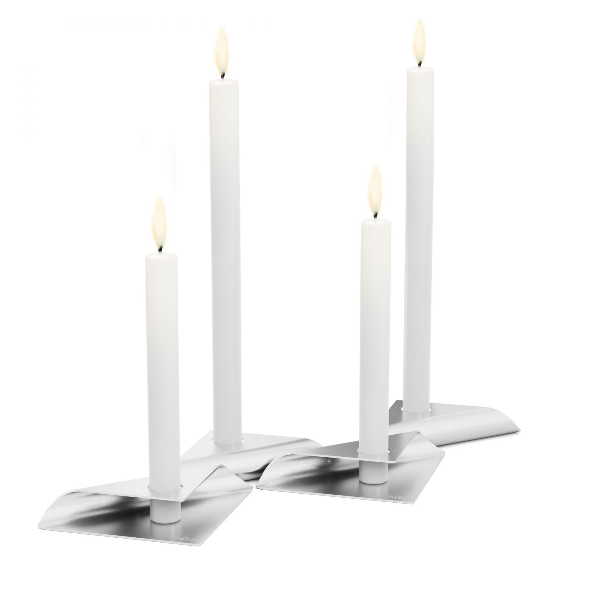 Square Candle Kerzenständer 4er Set silber Höfats EINZELSTÜCK