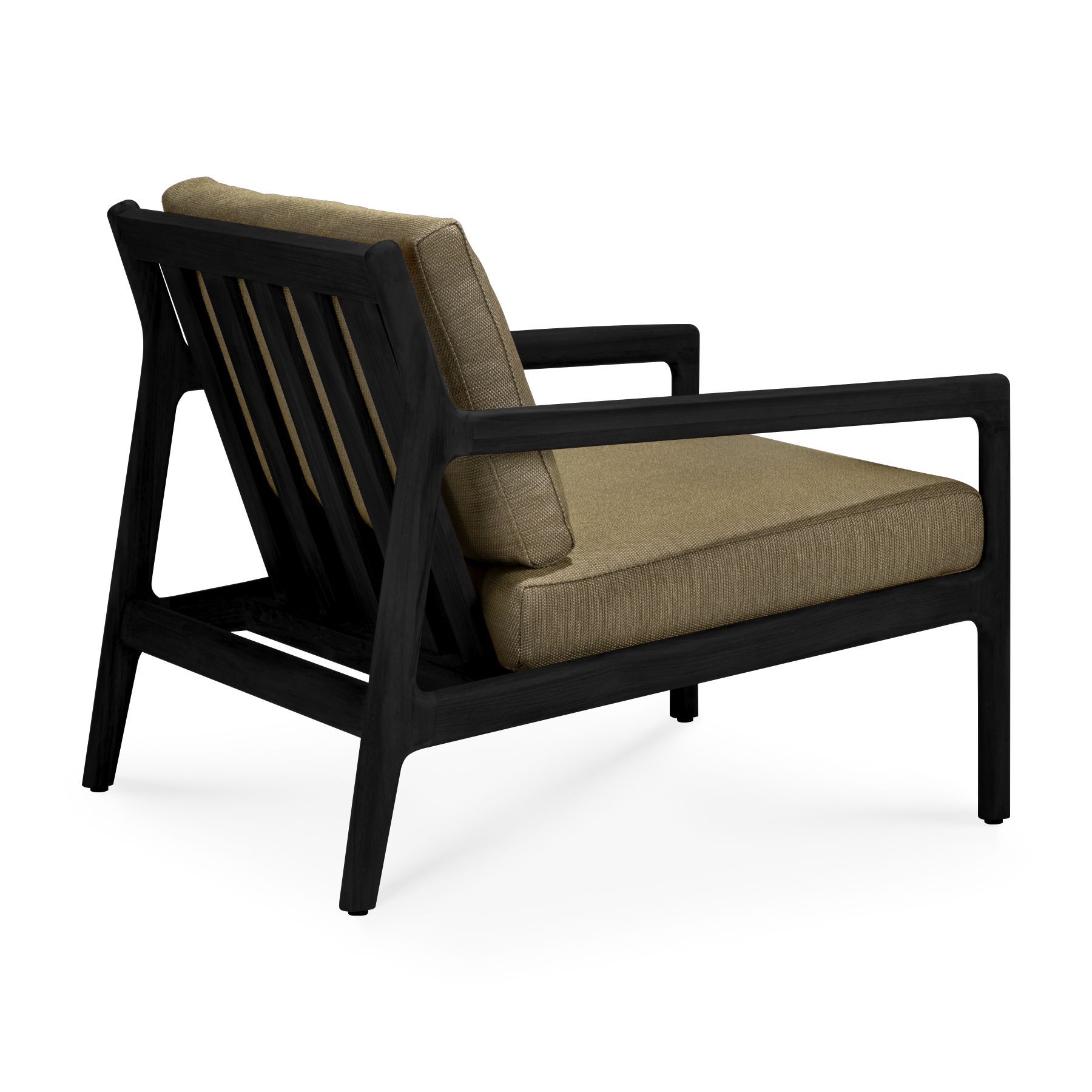 Jack Outdoor Loungesessel Teak Schwarz lackiert grüner Stoff Ethnicraft