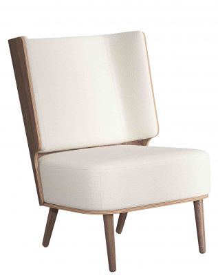 Serena Lounge Chair Sessel Eiche dunkel gebeizt novoform Nubbio weiß