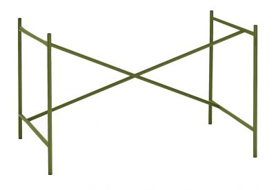 Eiermann 1 Tischgestell Richard Lampert Kreuzstreben mittig - Olivgrün - B 110 x H 66 x T 78 cm