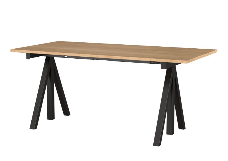 Works Schreibtisch höhenverstellbar B160cm Gestell schwarz String Furniture