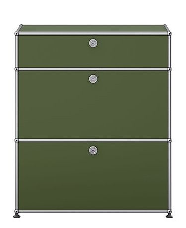 USM Haller Highboard M25 mit 2 Klappen – Olivgrün