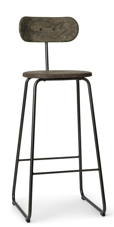 Earth Stool Barhocker mit Rückenlehne Mater Waste dunkel H 99 cm