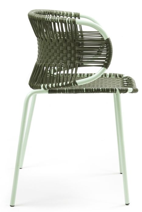 Cielo Stacking Armchair Stapelbarer Armlehnstuhl Outdoor ames  Olive grün - Pastell grün