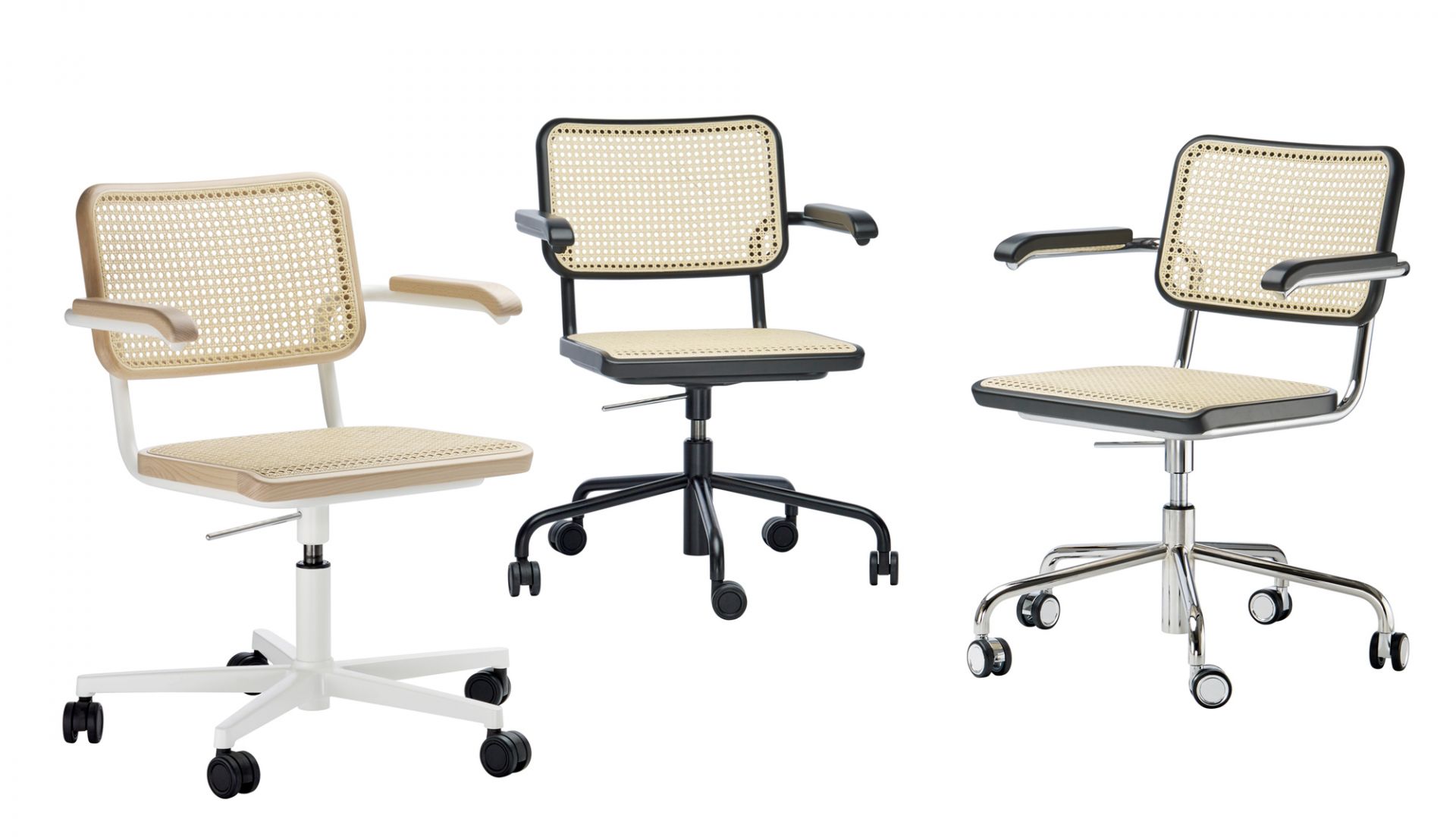 S 64 VDR Atelier Drehstuhl Gestell flach Thonet Chrom