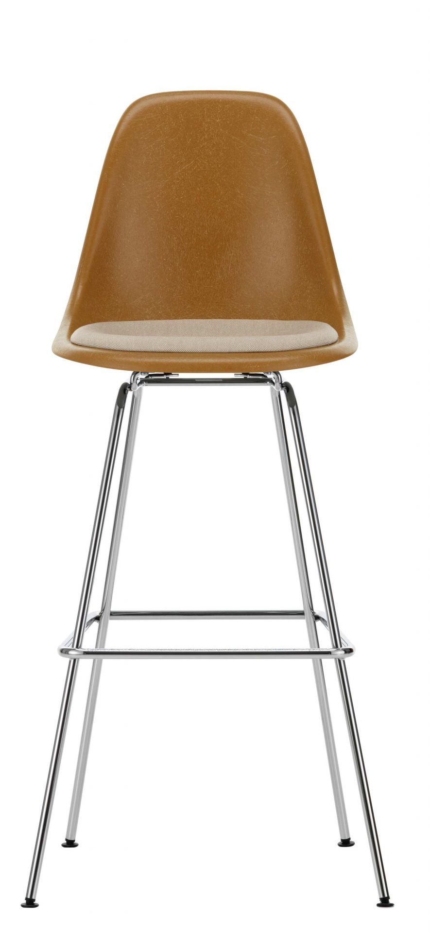Eames Fiberglass Bar Stool High Barhocker mit Sitzpolster Vitra