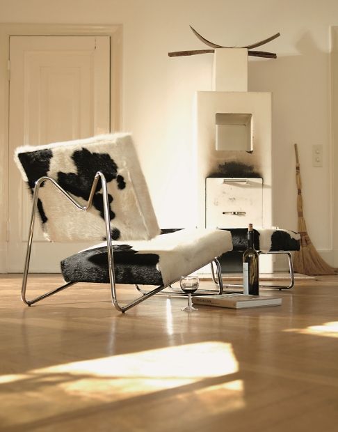 Hirche Lounge Chair Sessel Kuhfell Richard Lampert