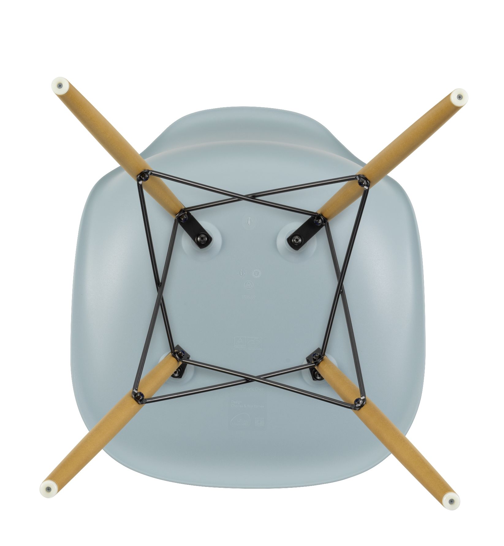 Eames Plastic Side Chair DSW Stuhl AHORN GELBLICH / EISGRAU Vitra EINZELSTÜCK