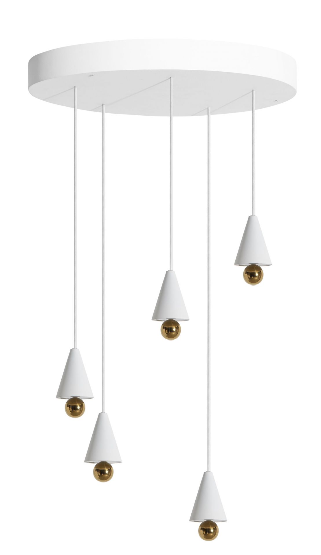 Cherry Pendant light Pendelleuchte 5-er Set Runde Platte Petite Friture Weiß