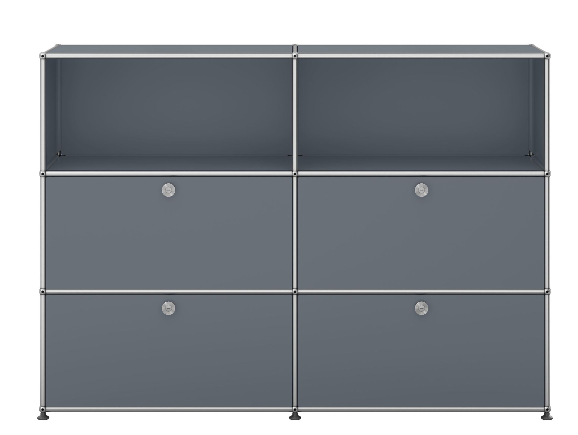 USM Haller Highboard 4 Klappen / 2 Offen Mittelgrau