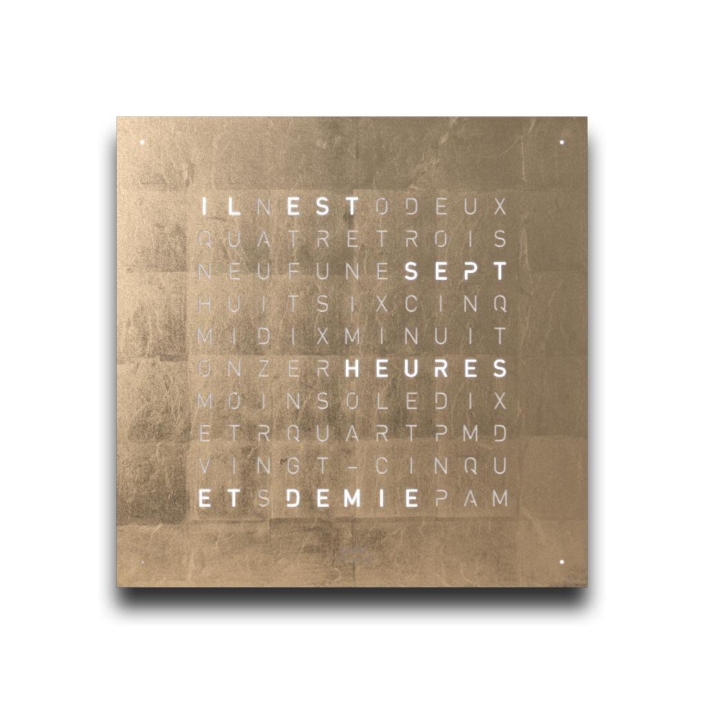 Frontcover für Earth 45 Wanduhr / Zeitobjekt Französisch QLOCKTWO