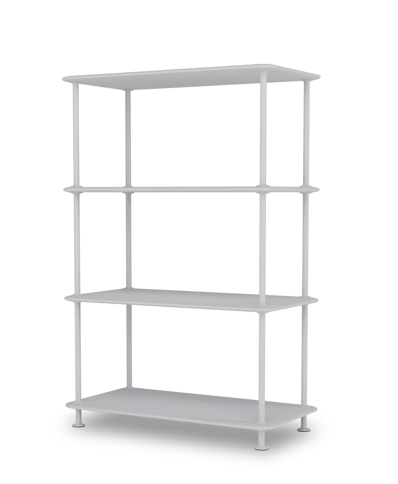 Montana Free Regal in Weiß, 4-stöckiges modulares Regalsystem für Wohnzimmer und Büro.