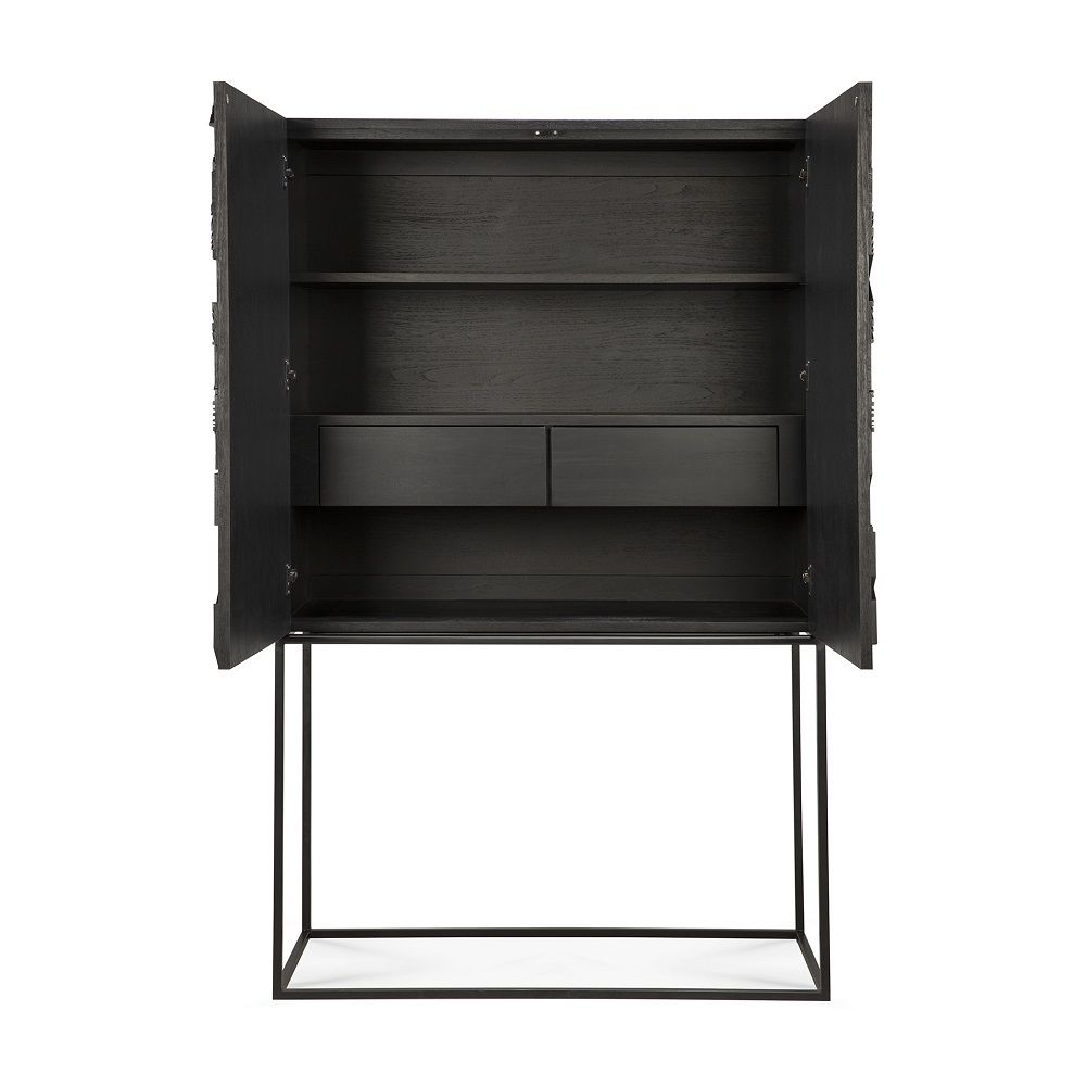 Graphic Schrank 2 Türen Teak schwarz Ethnicraft