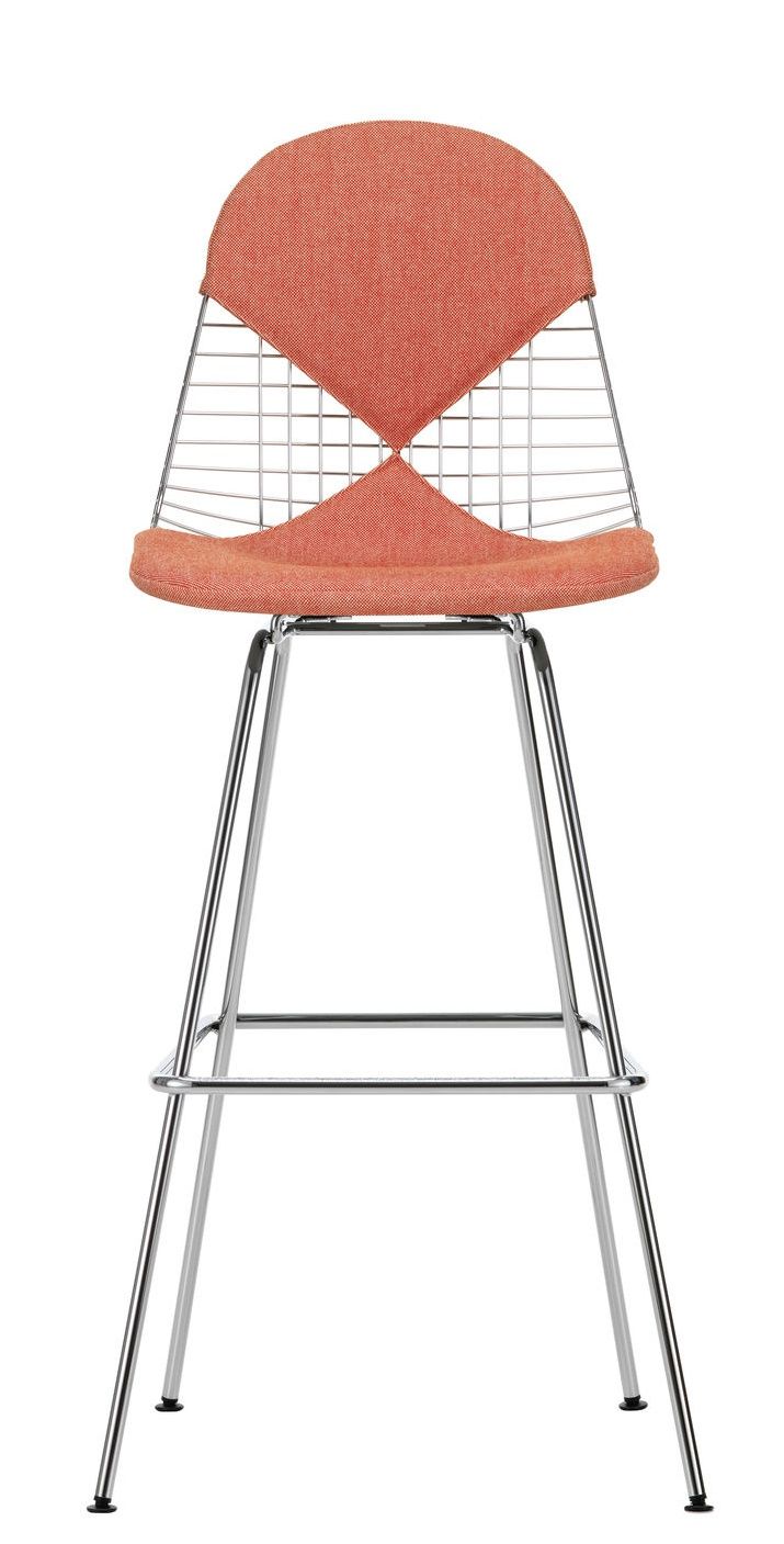 Eames Wire Bar Stool Barhocker High mit Sitz- und Rückenpolster Vitra