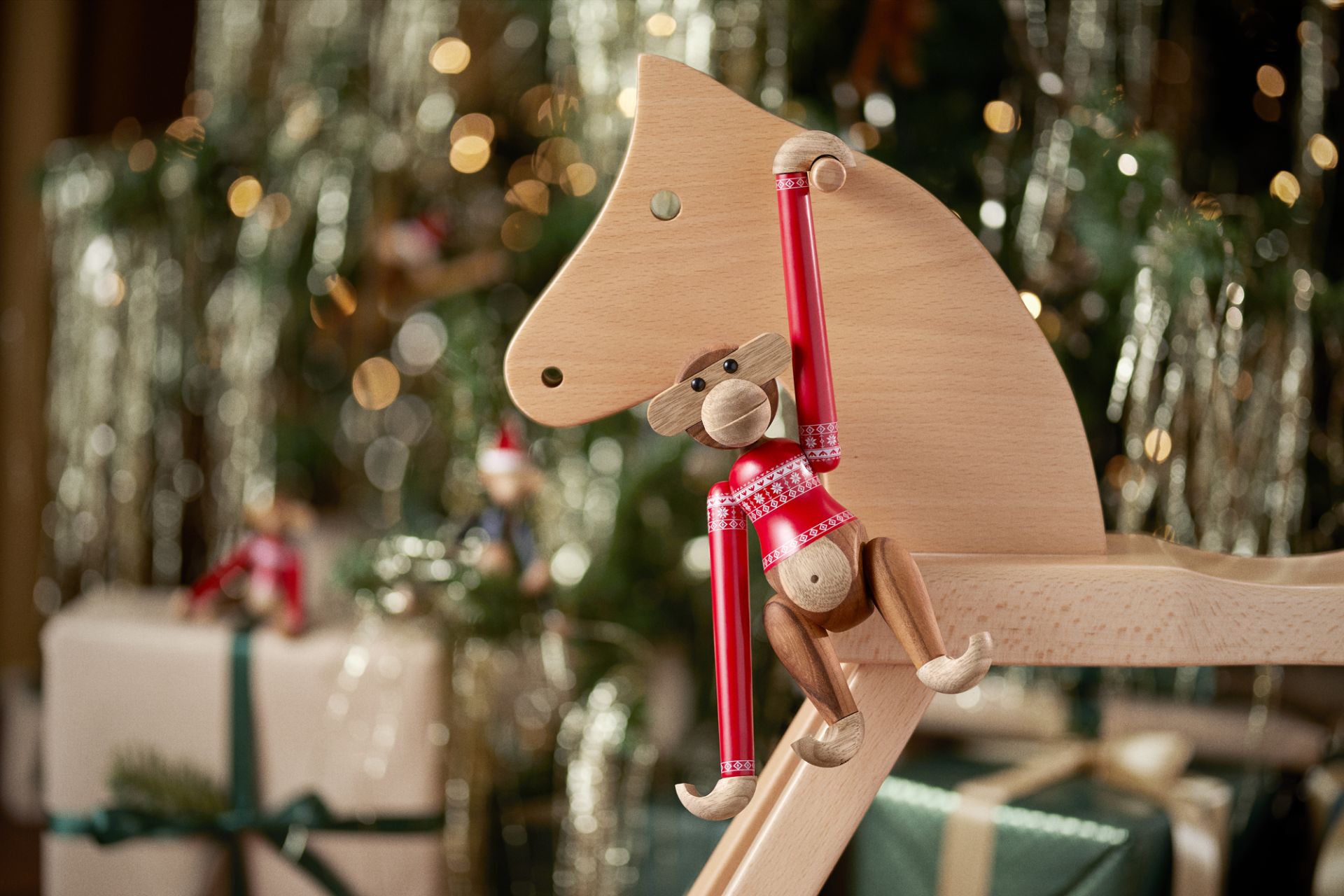 Christmas Jumper Affe 2024 klein Holzfigur Kay Bojesen