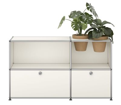USM Haller Sideboard M57 mit Klapptüren und Pflanzeneinsatz Reinweiss