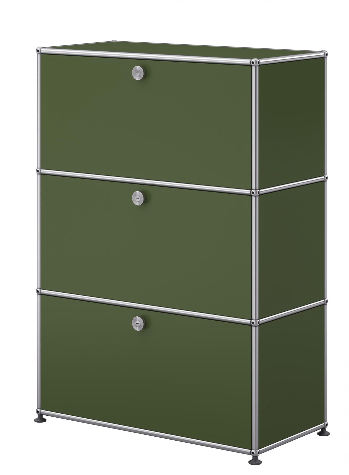 USM Haller Highboard mit 3 Klappen – QUICK SHIP Olivgrün