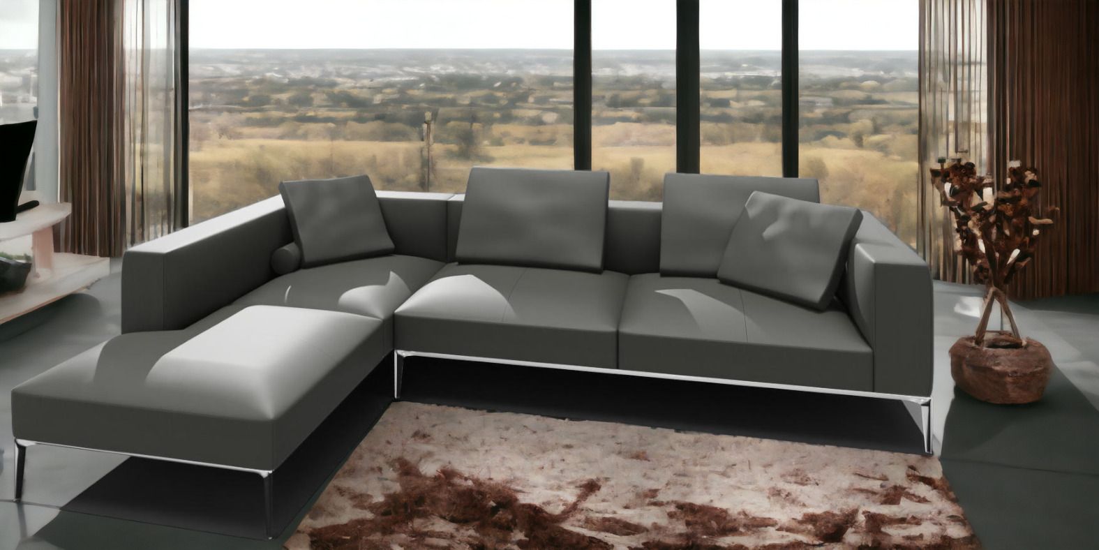Jaan Living 3 Sitzer Sofa mit 2 Rückenkissen, 2 Komfortkissen & 2 Komfortrollen Kombi Q21 Walter Knoll 