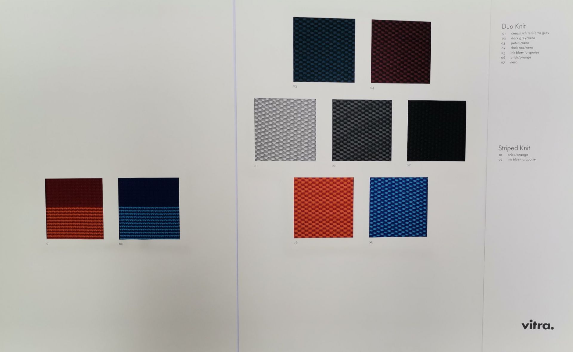 Stoffmusterkarte Duo Knit / Striped Knit Vitra