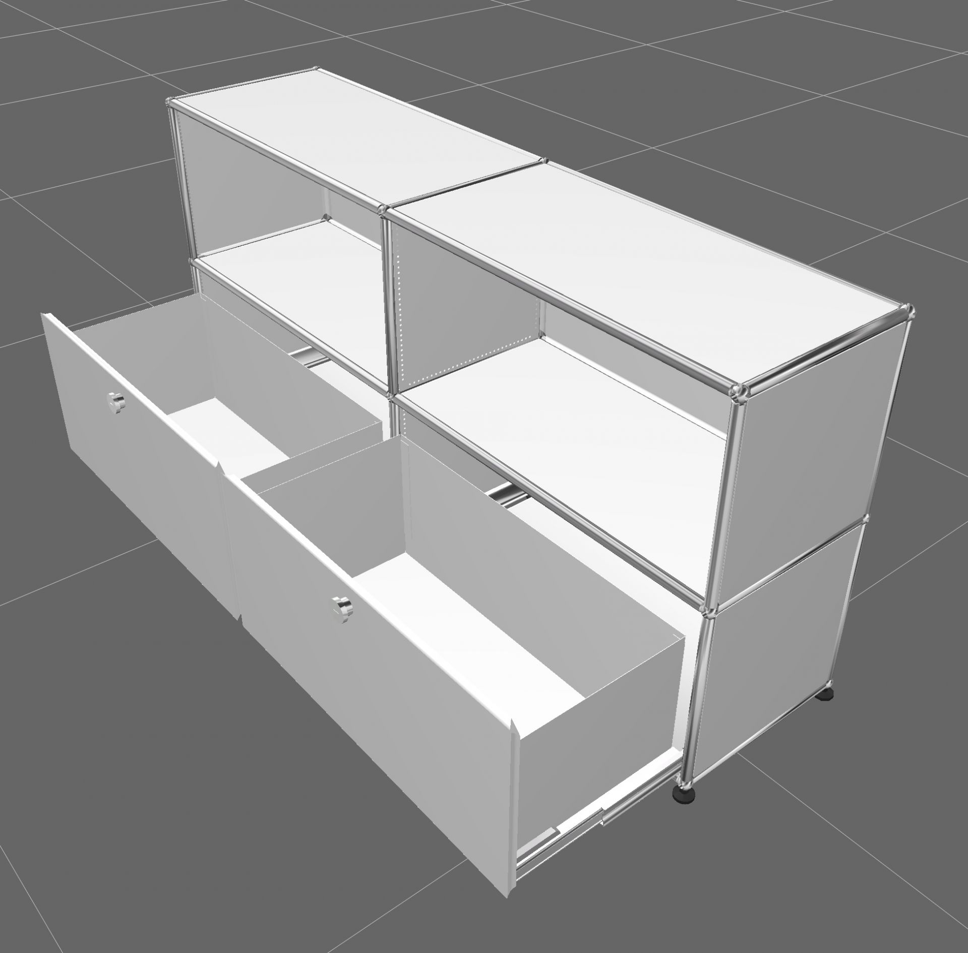 USM Haller Sideboard mit 2 Schubladen Reinweiß - FAST DELIVERY