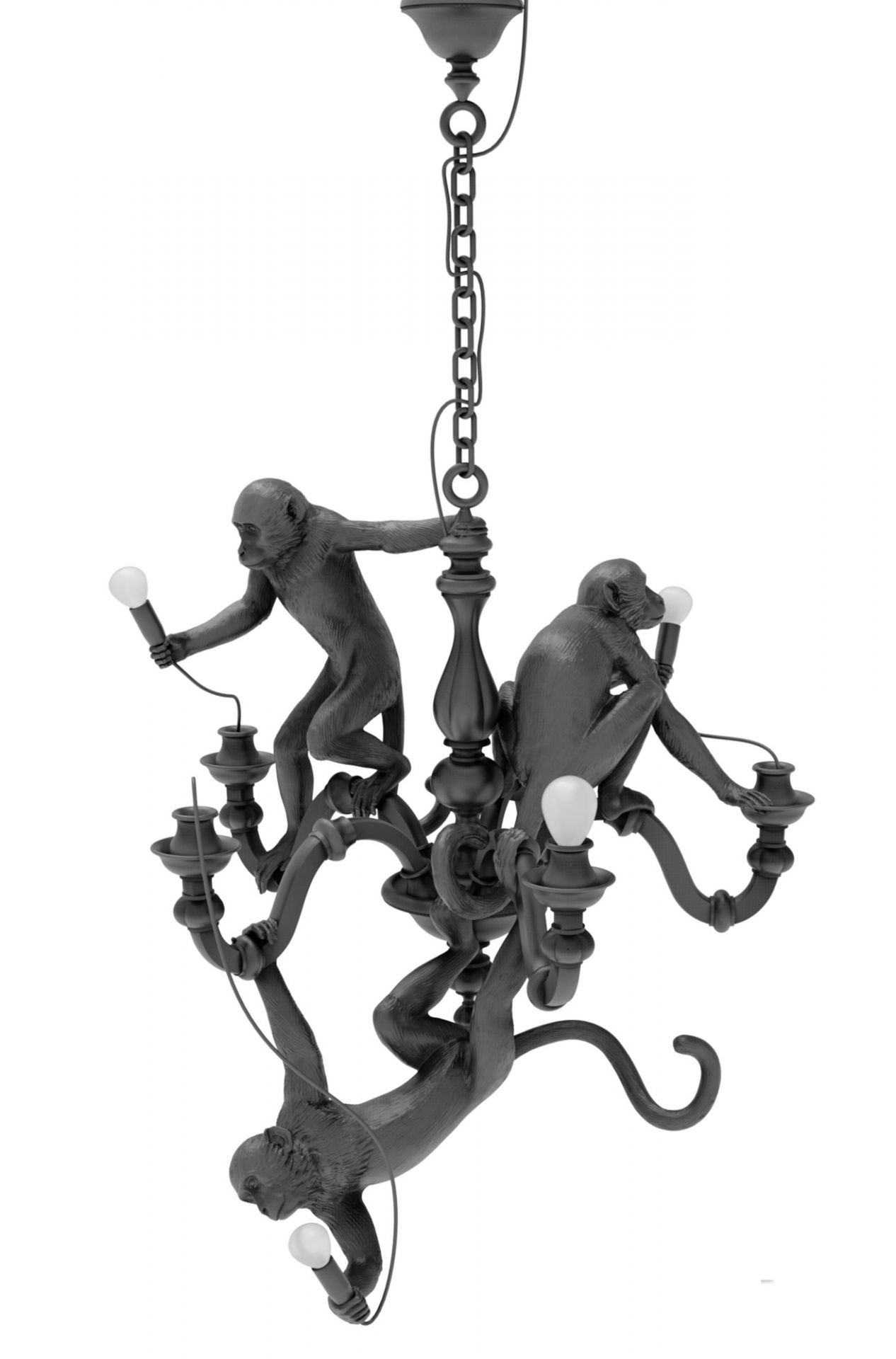 Monkey Chandelier Pendelleuchte Seletti Schwarz